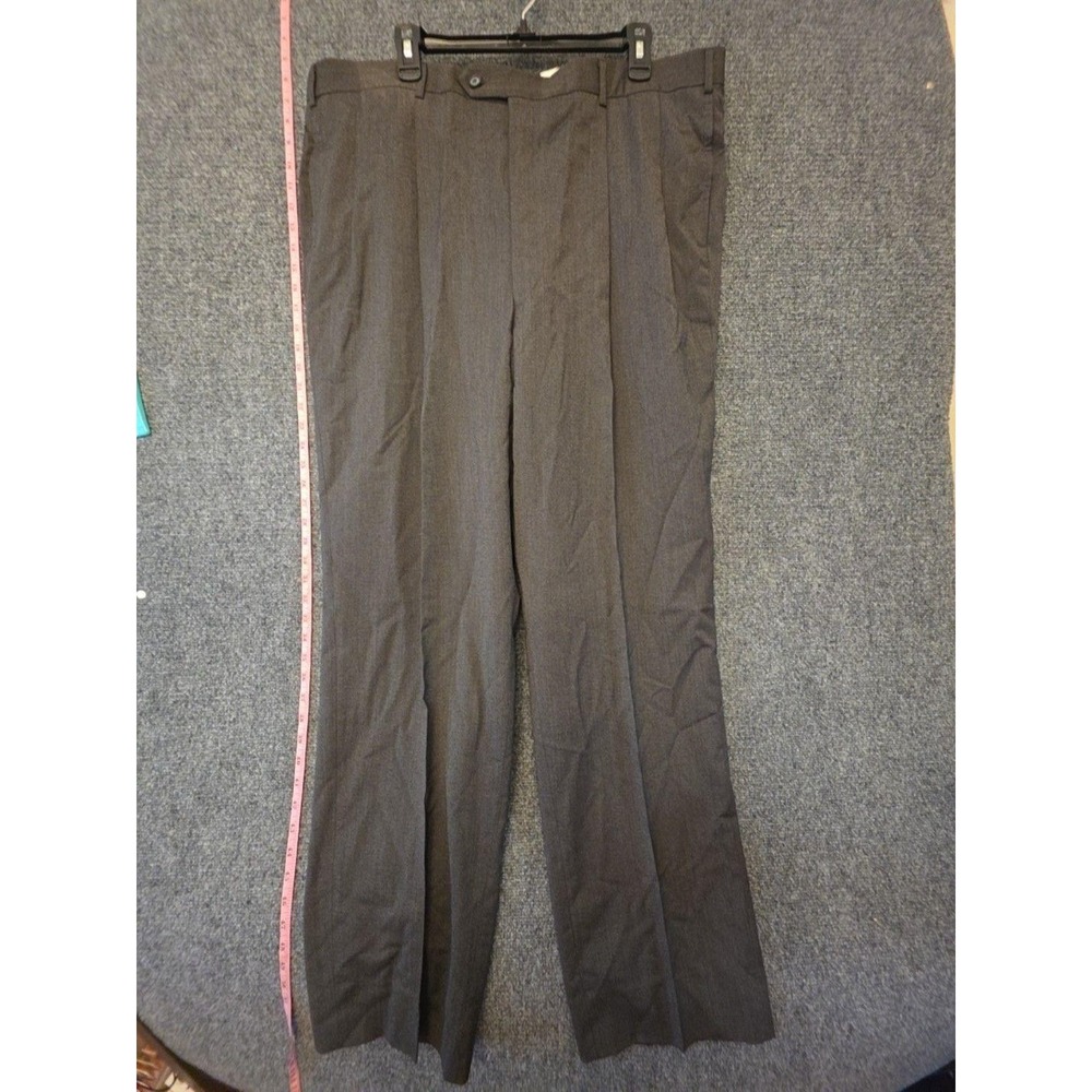 Paul Fredrick Suit Pants Mens 44 Gray Wool Herringbone Tweed Formal USA